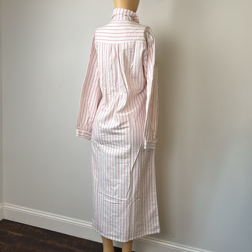 Garnet Hill cotton White and Pink Striped nightgown Sz xs - Picture 9 of 12